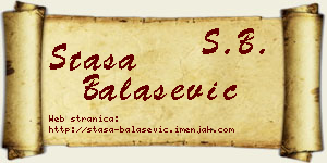 Staša Balašević vizit kartica